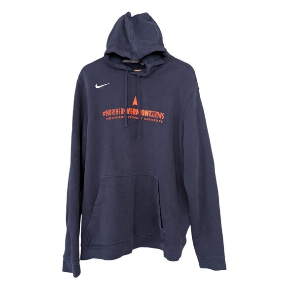Northern Vermont University Nike Blue Hoodie NVU Sweatshirt Mens Size XL - Picture 1 of 8